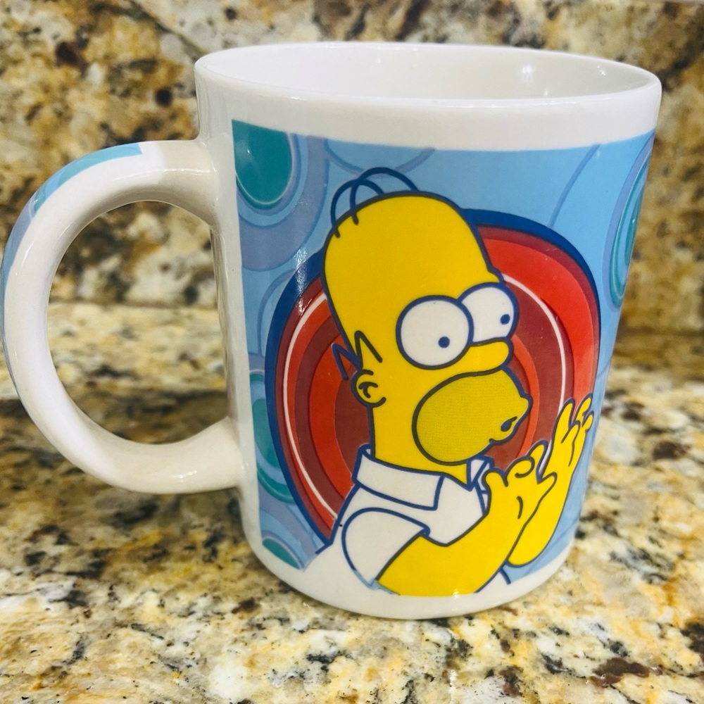 2006 "The Simpsons" Iconic Homer Simpson Eats Donut Ceramic Coffee Mug